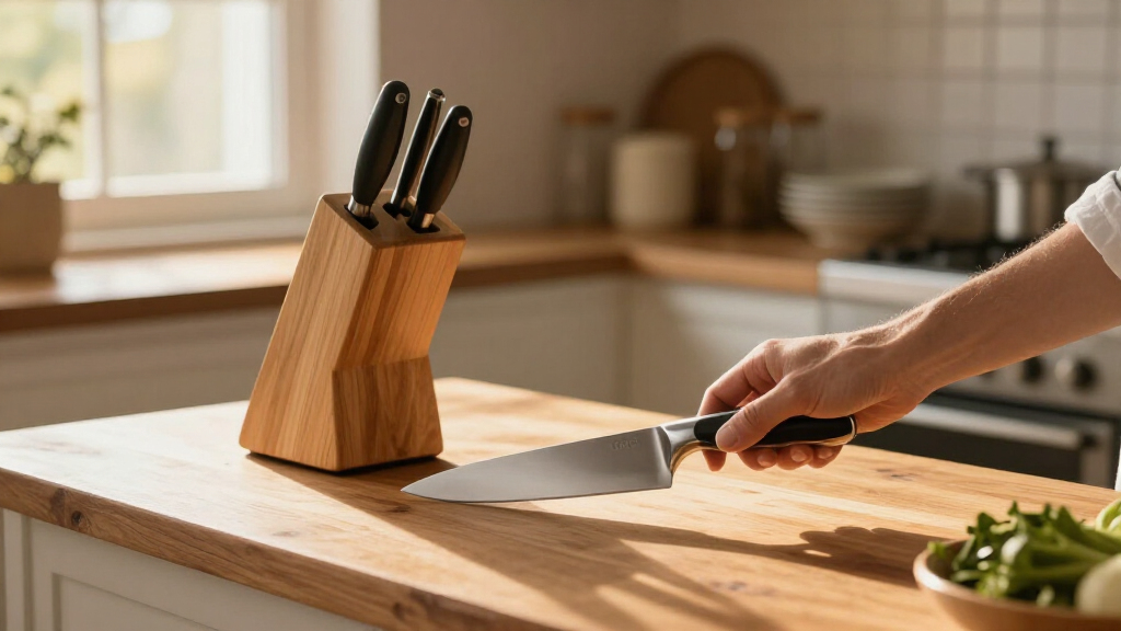 premium knife set with block