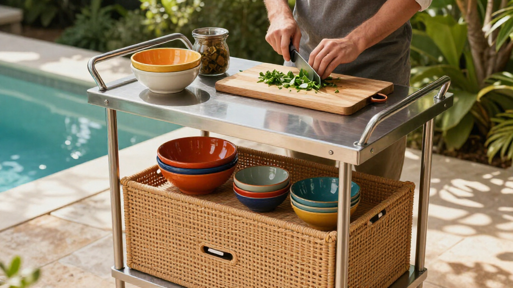 best outdoor kitchens carts for pool houses