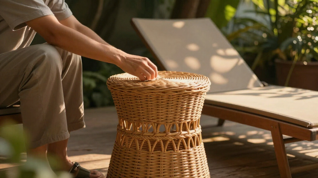 rattan side tables