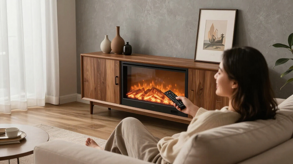 electric fireplace media console 75 inch