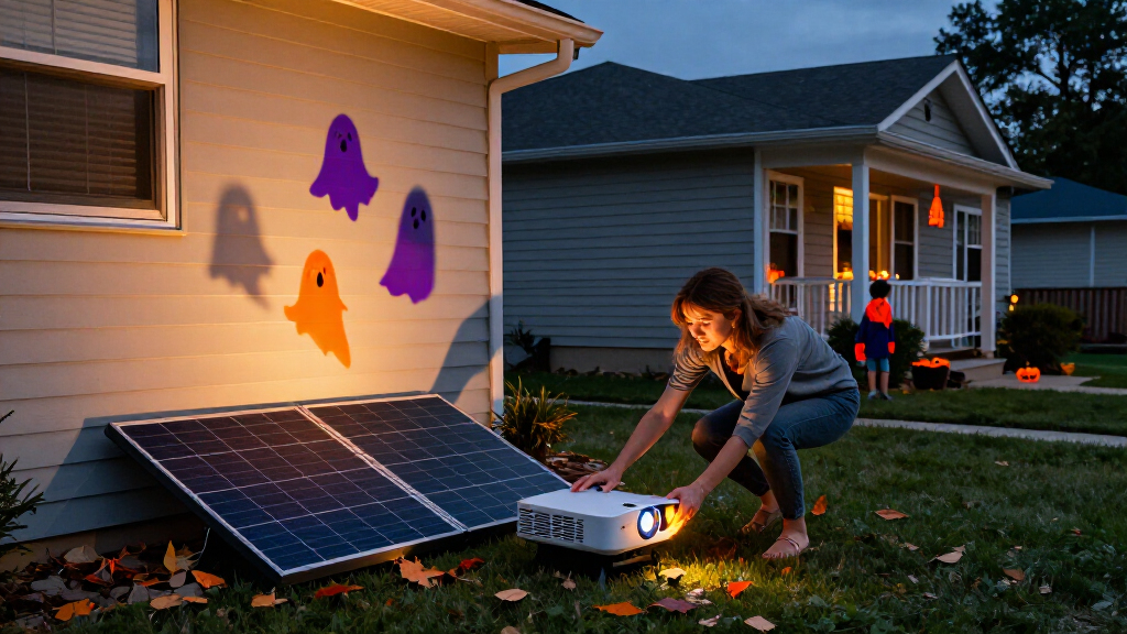 solar powered Halloween projectors