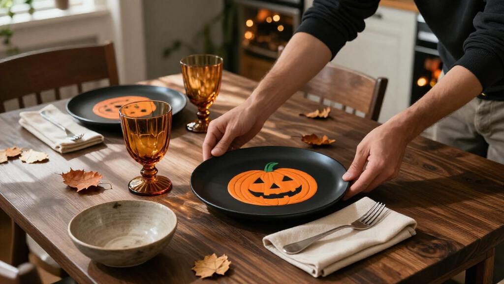 halloween decorative dinnerware sets