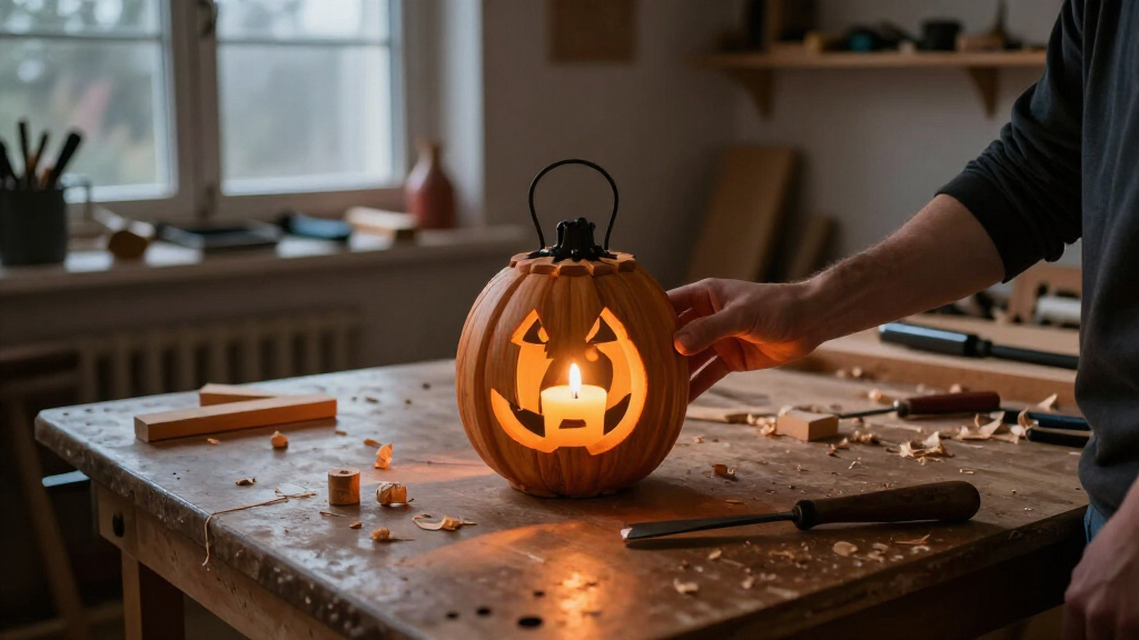 Halloween wooden lanterns