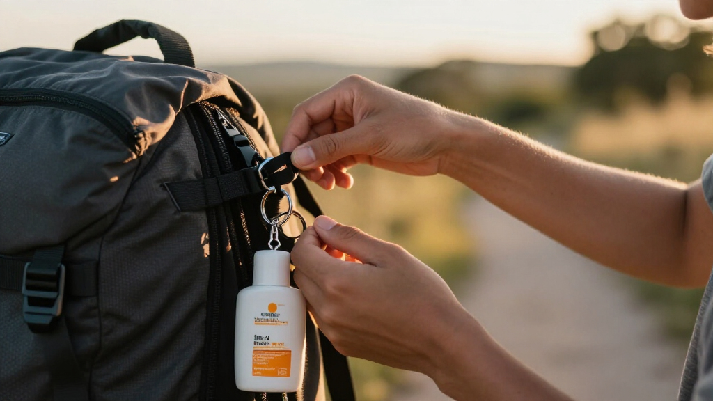 travel spf bottle keychain