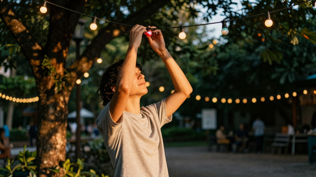 patriotic outdoor string lights