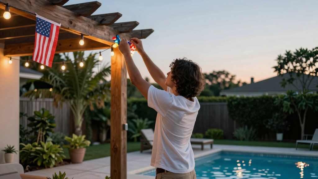 patriotic outdoor string lights