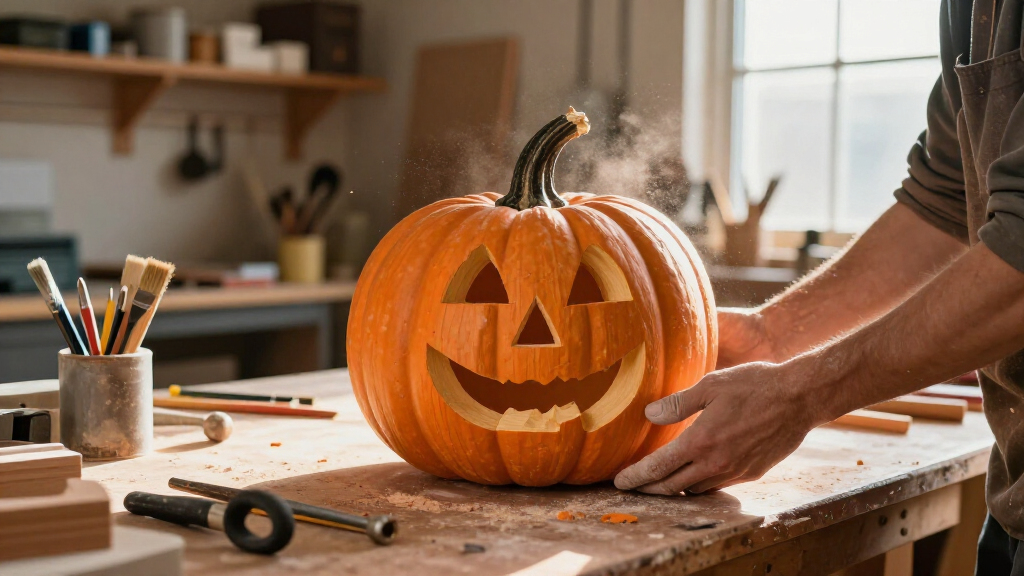Halloween wooden pumpkin decorations