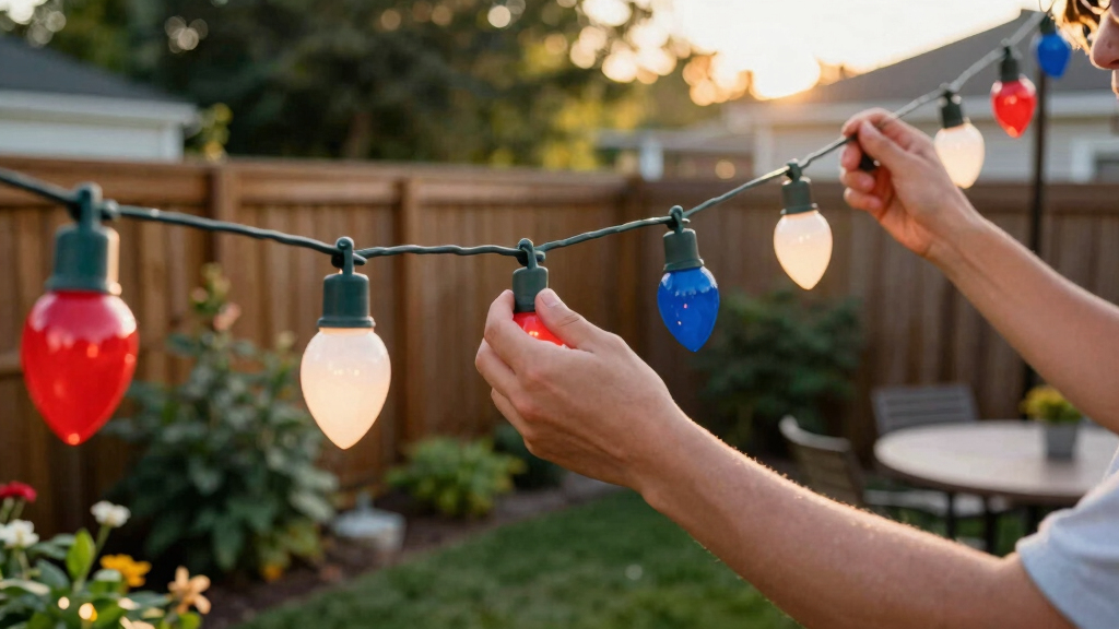 patriotic outdoor string lights