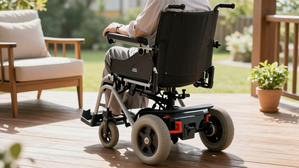 power wheelchair with anti tip wheels