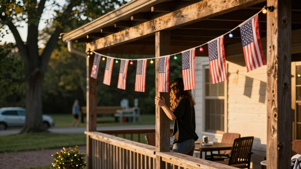 patriotic outdoor string lights