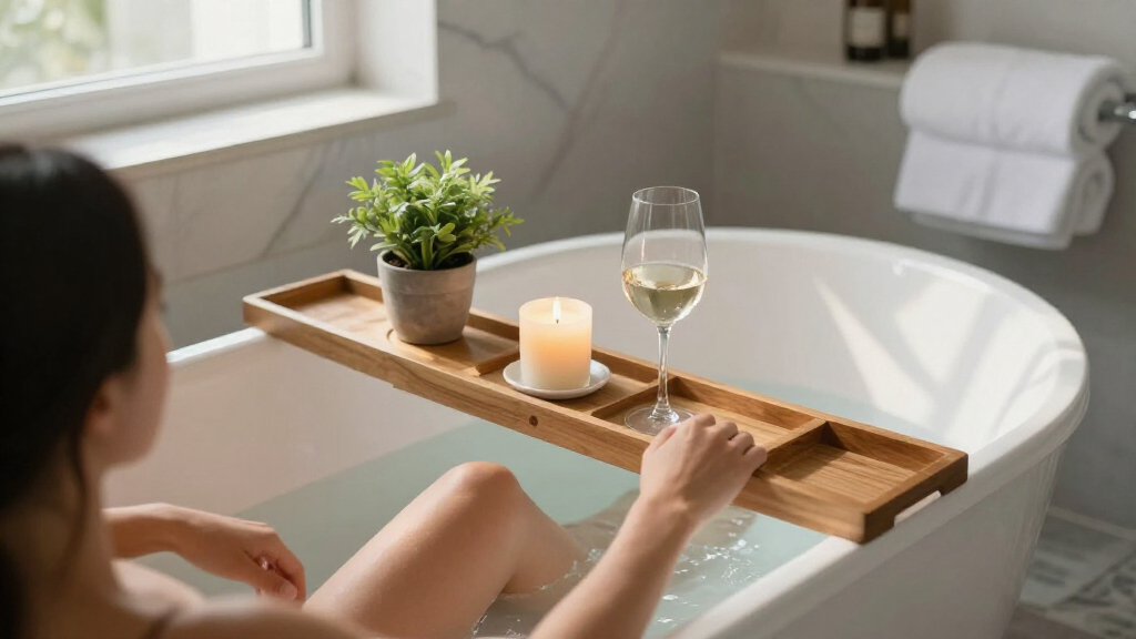 luxury freestanding bathtub tray set