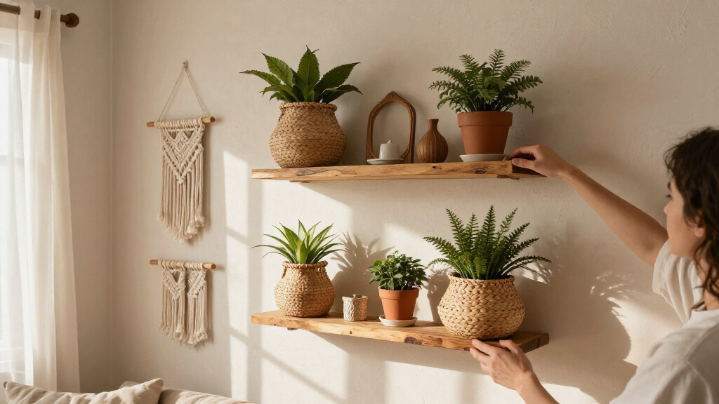 boho wall shelves