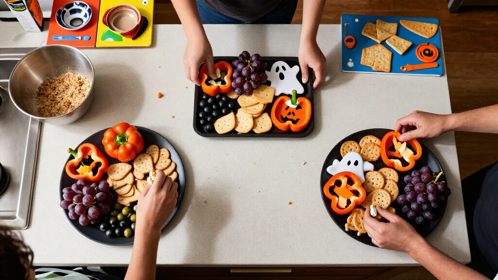 Halloween party snack trays