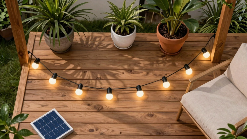 solar-powered outdoor string lights