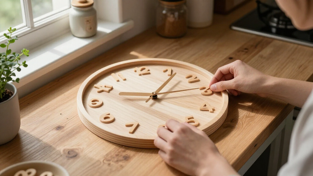 wooden alphabet wall clock