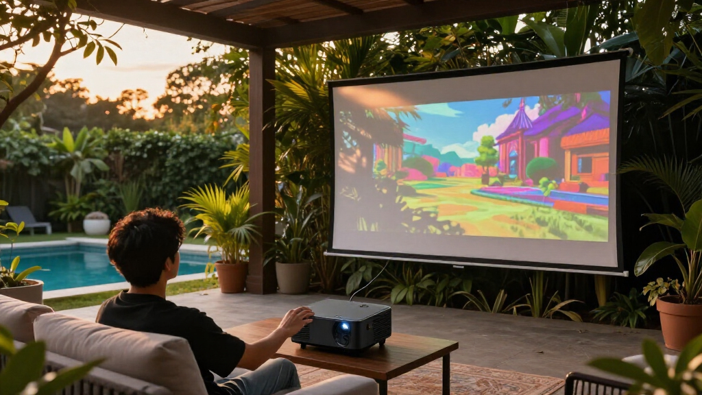 best outdoor projector and screen bundle