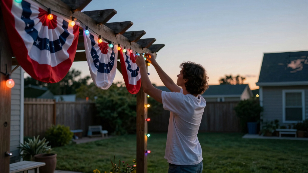 patriotic outdoor string lights
