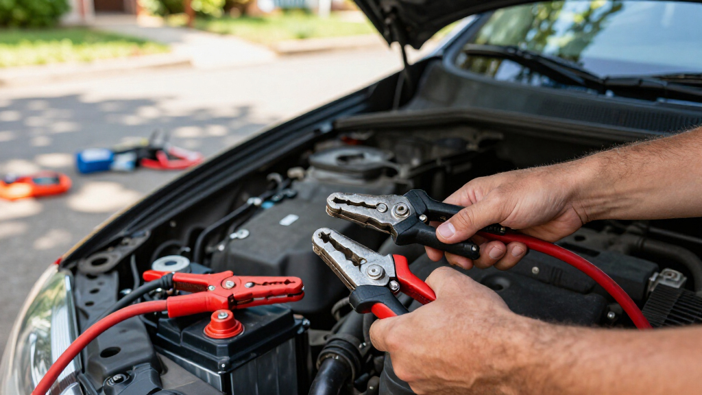 heavyduty jumper cables and clamps