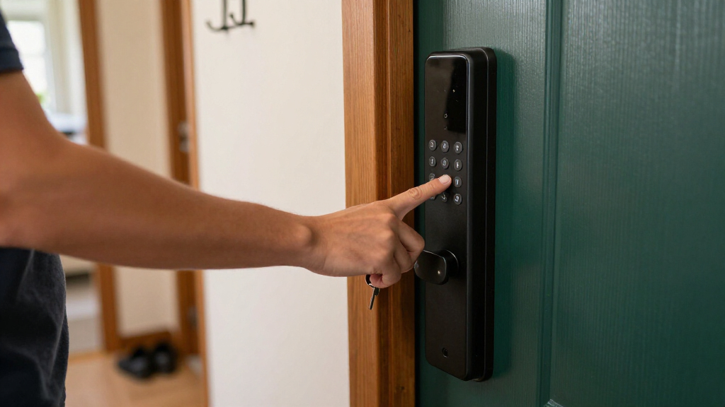 smart door locks with fingerprint keypad