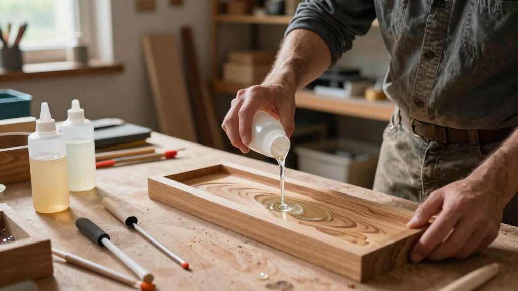 epoxy resin kit for river tables for a garage workshop