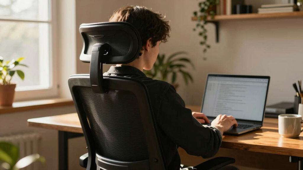 high back ergonomic chair with headrest