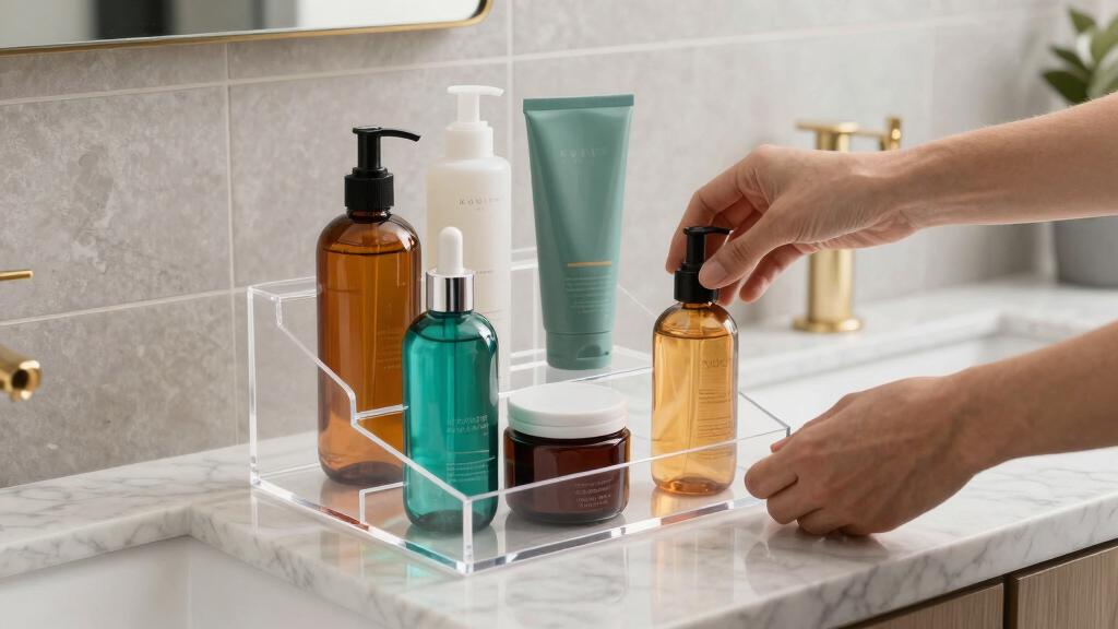 best acrylic skincare organizer luxury