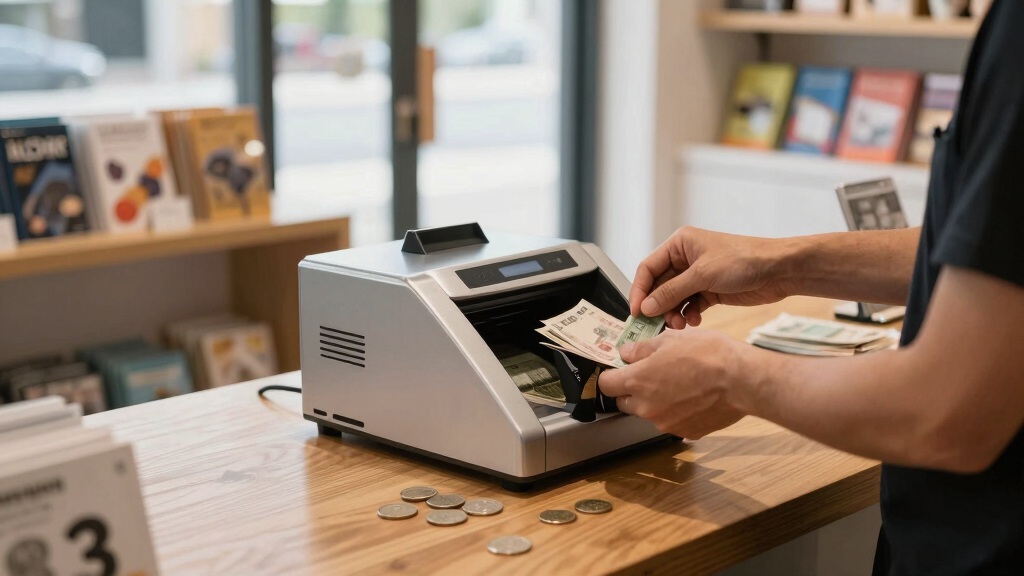 Portable bill counter for pop up shop