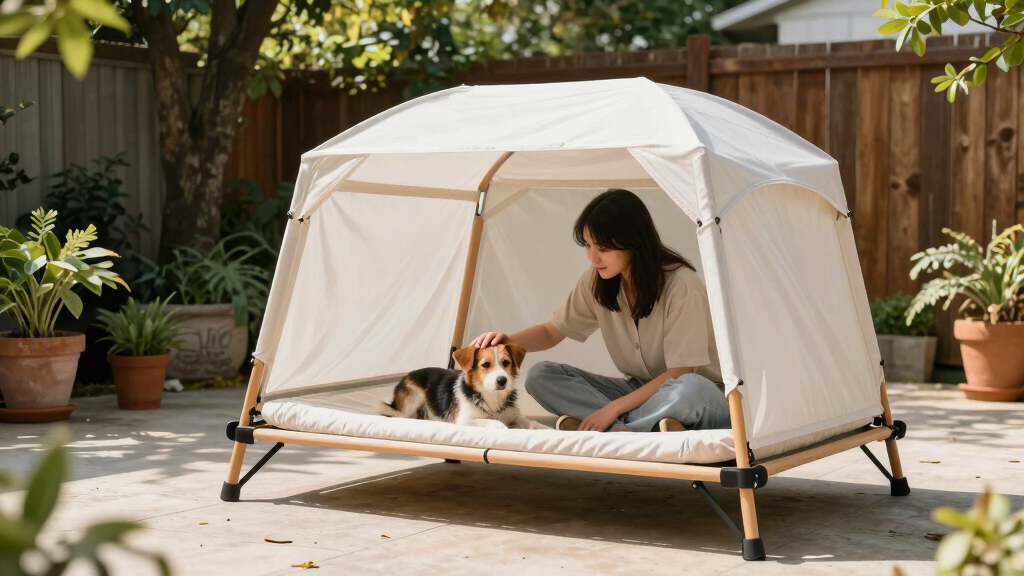 best raised dog cot with canopy