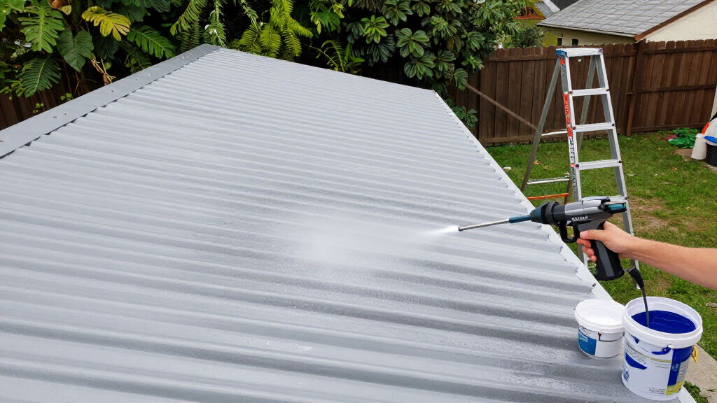 airless paint sprayer for reflective roof coatings