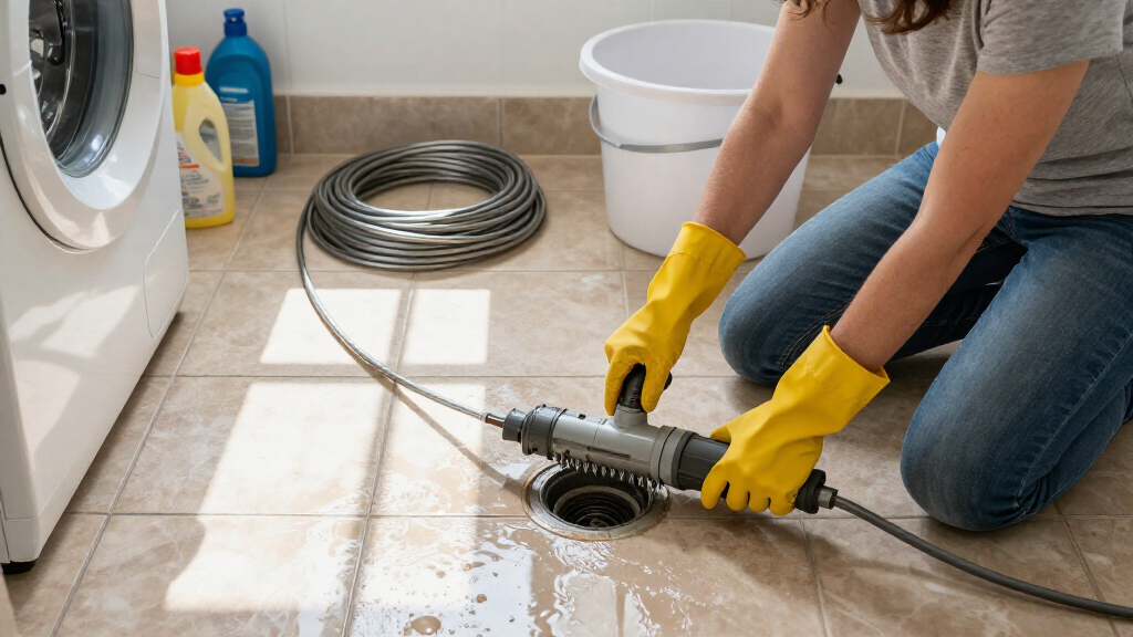 sectional drain cleaning machine