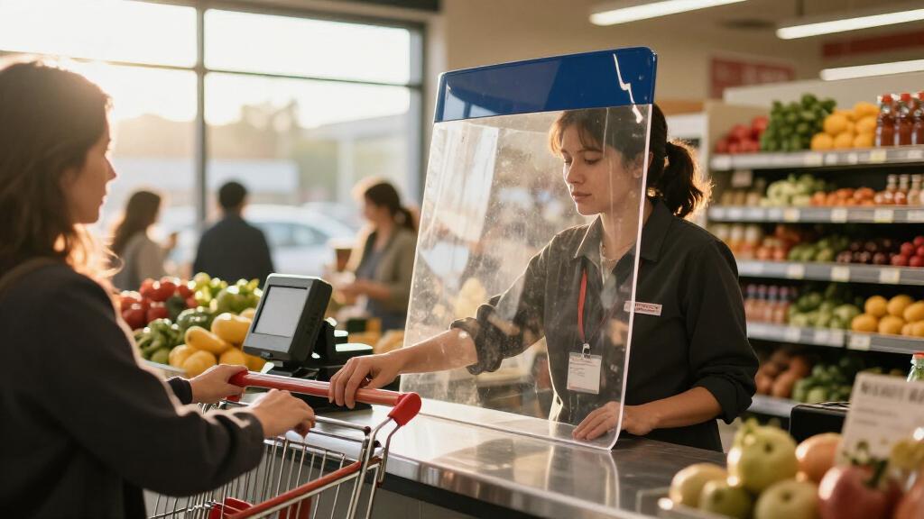 sneeze guard cashier counter