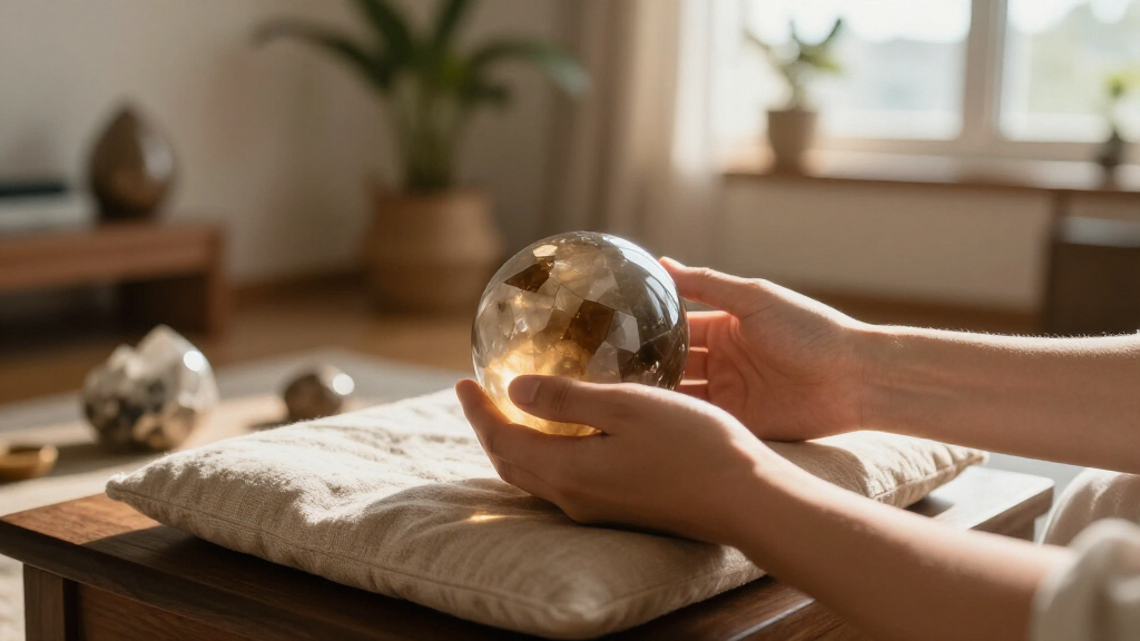 smoky quartz crystal spheres