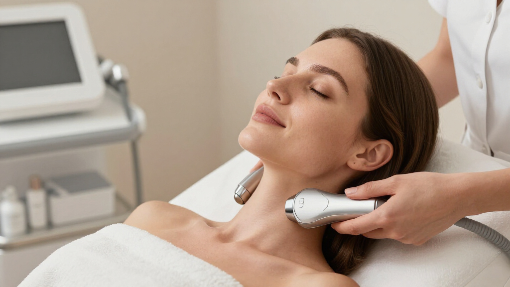radio frequency skin tightening device for neck