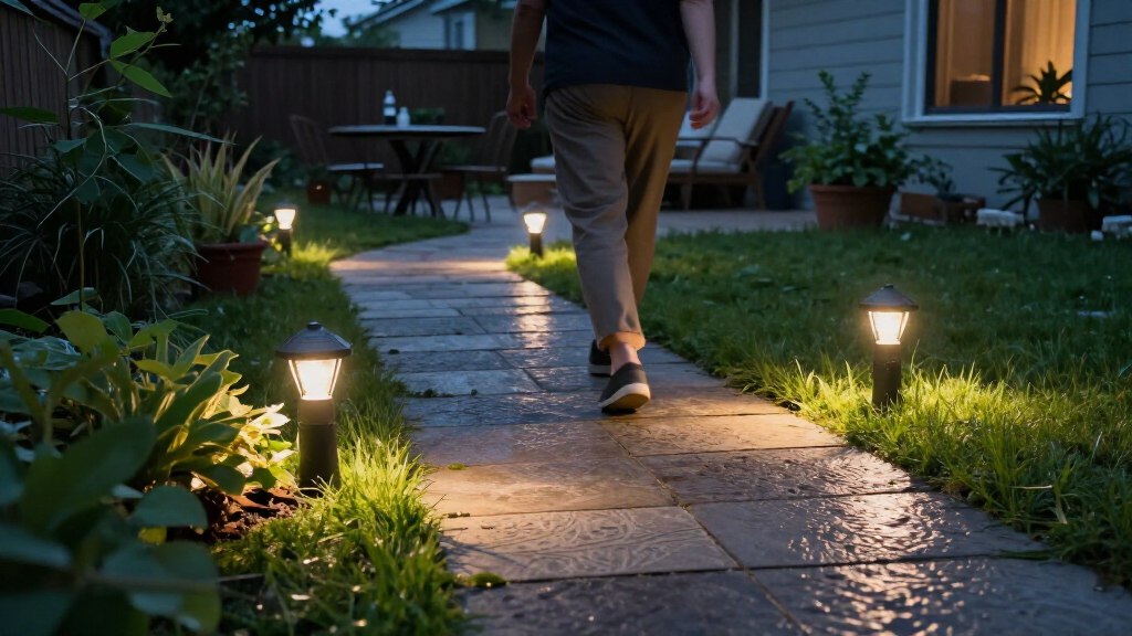 solar landscape lighting with motion sensors
