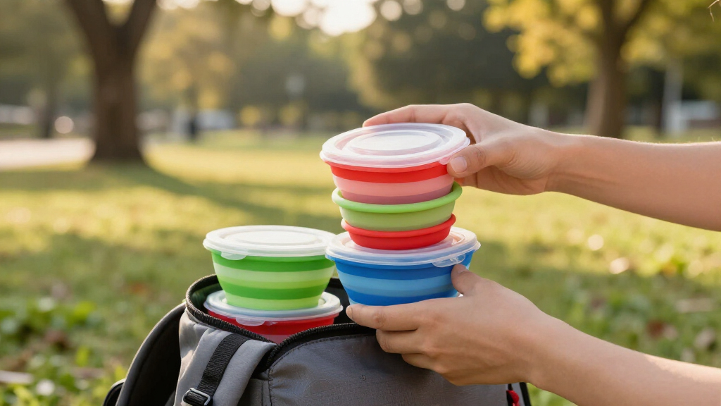 collapsible silicone foodstorage containers