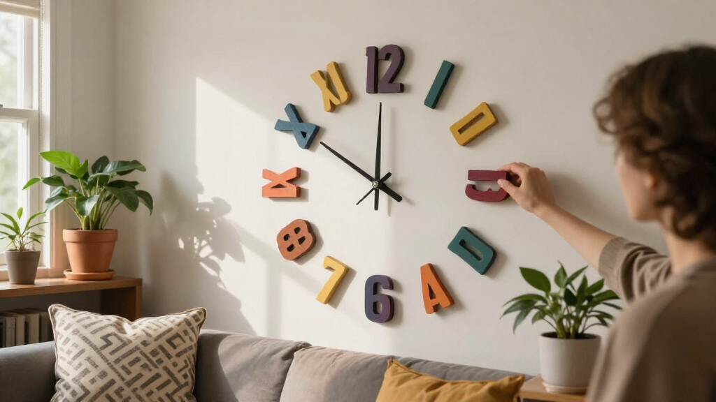 decorative alphabet wall clock