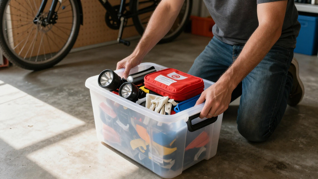 waterproof storage bin for emergency gear