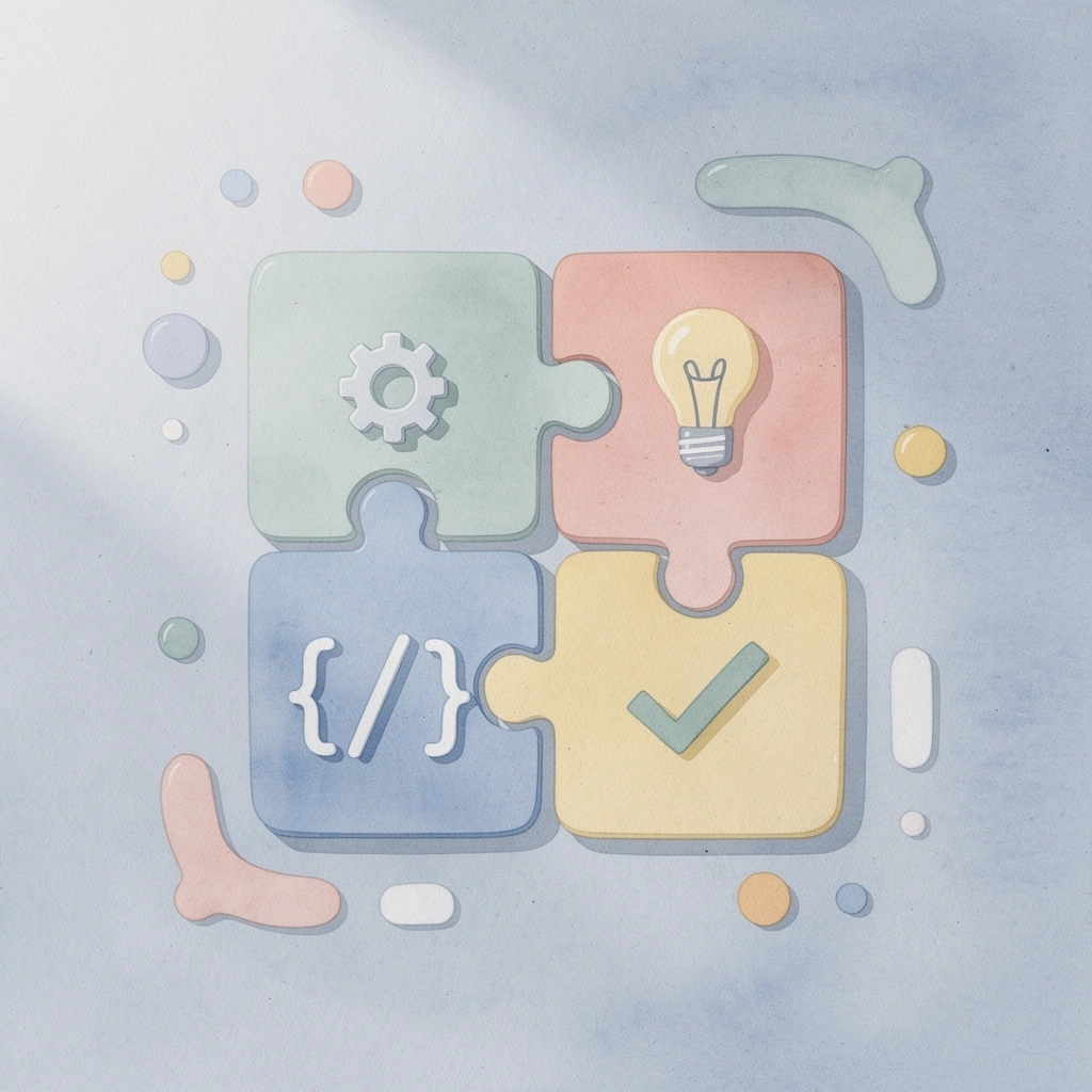 Scene of puzzle pieces fitting together representing seamless hotel department integration