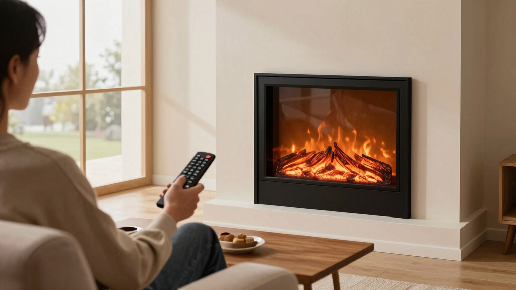 electric fireplace with remote control