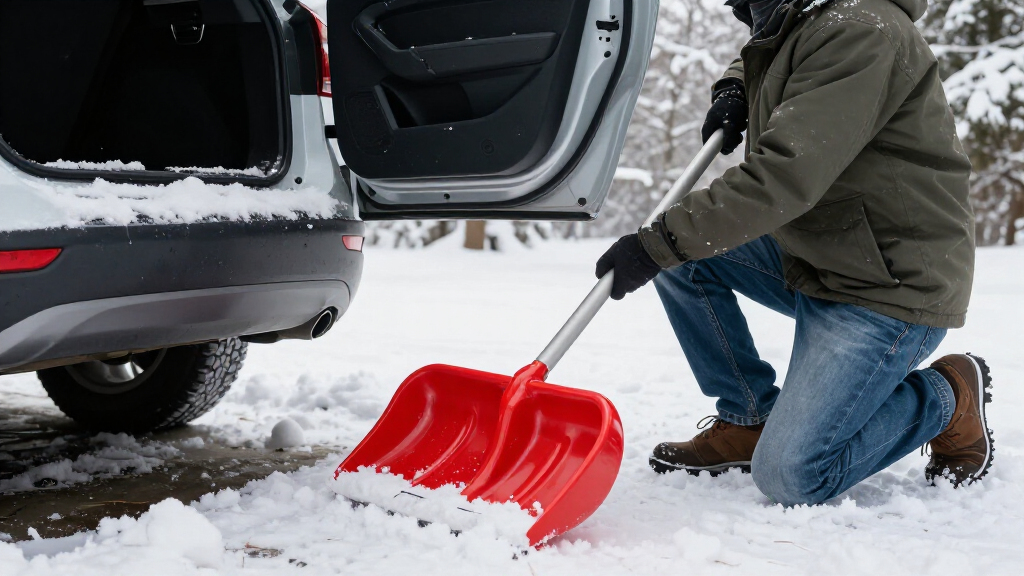 compact snow shovel for car trunk