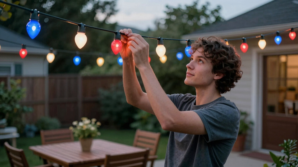 patriotic outdoor string lights