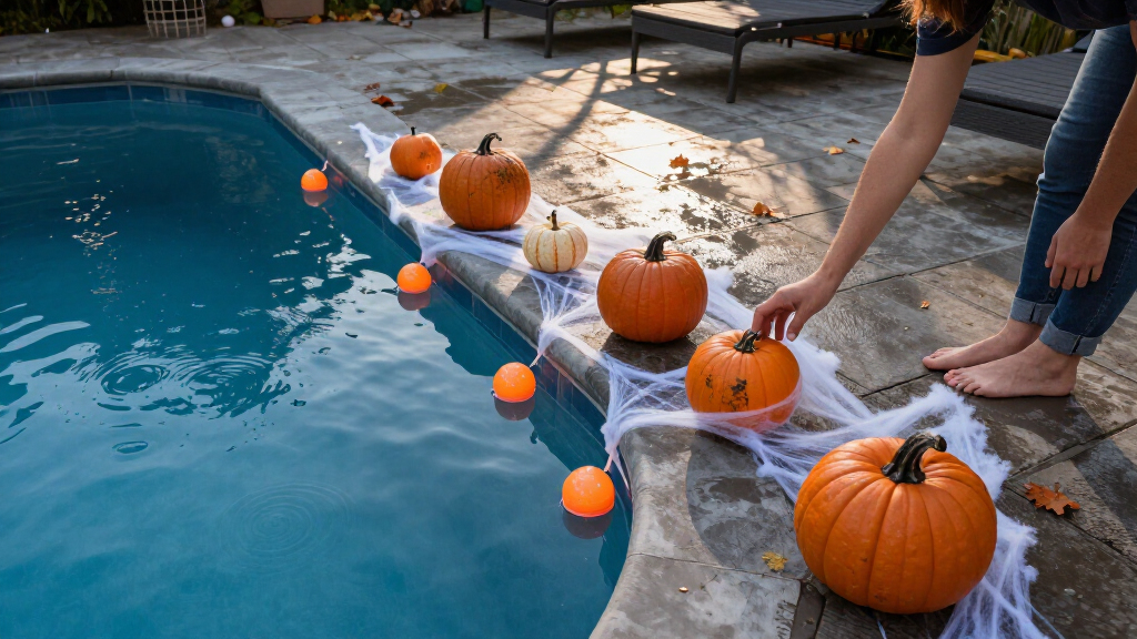 poolside halloween decorations