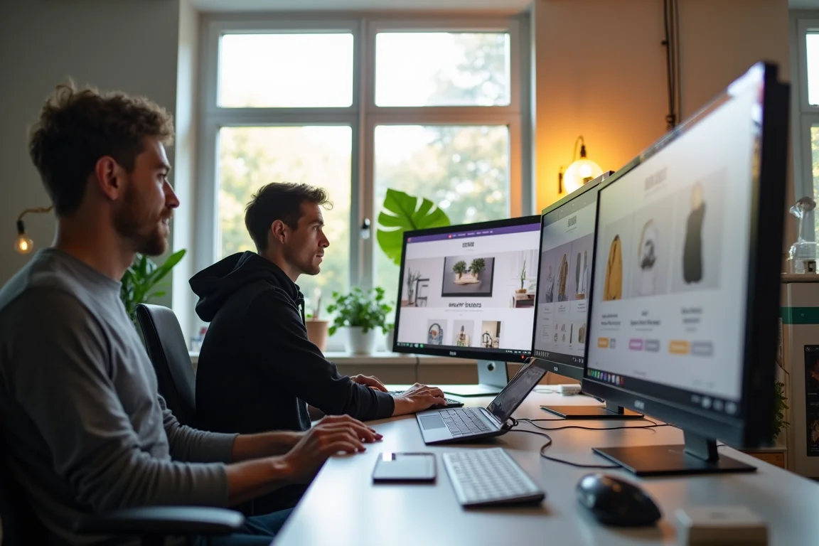 FactoryJet team reviewing a newly launched Shopify store