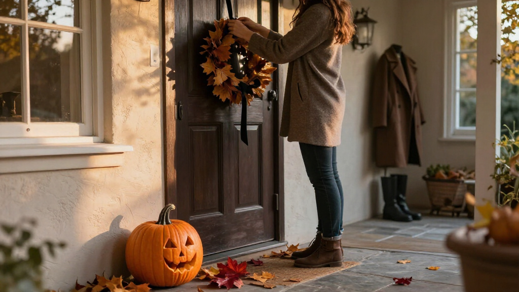 Halloween entryway decor