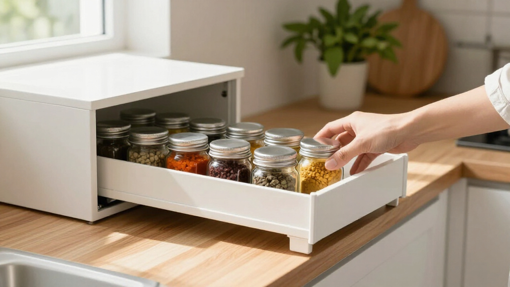 spice rack pull out cabinet