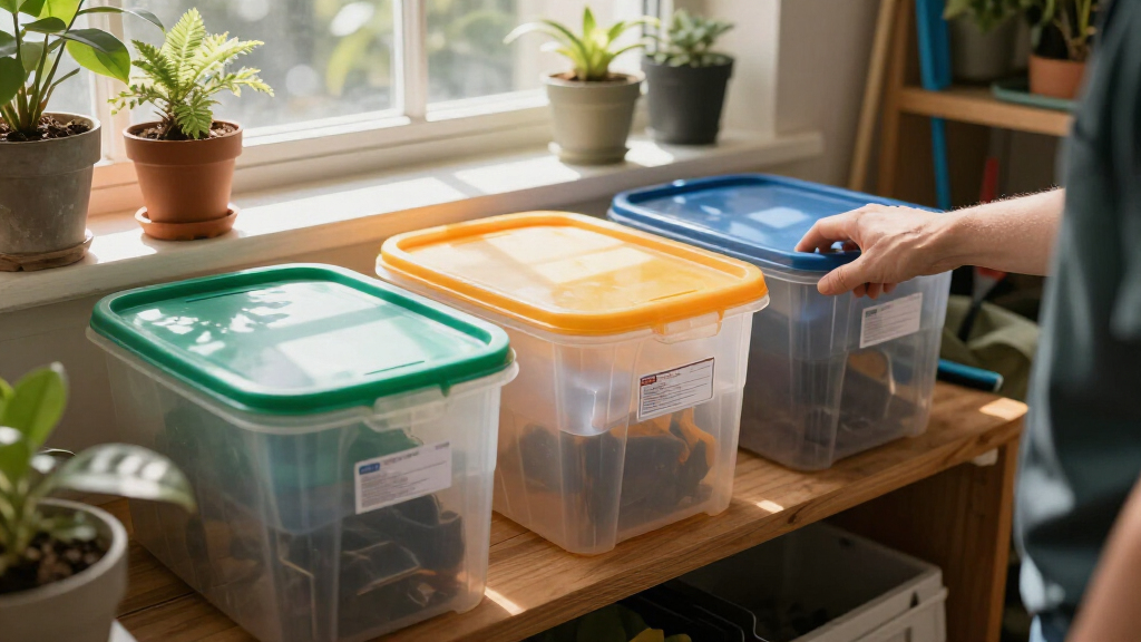 garden storage organization bins