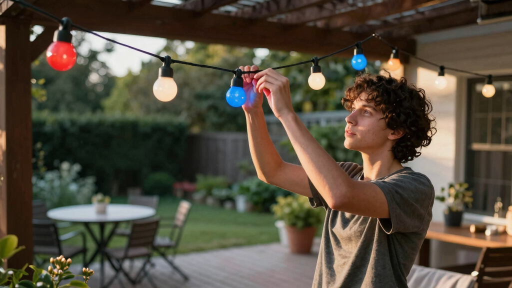 patriotic outdoor string lights
