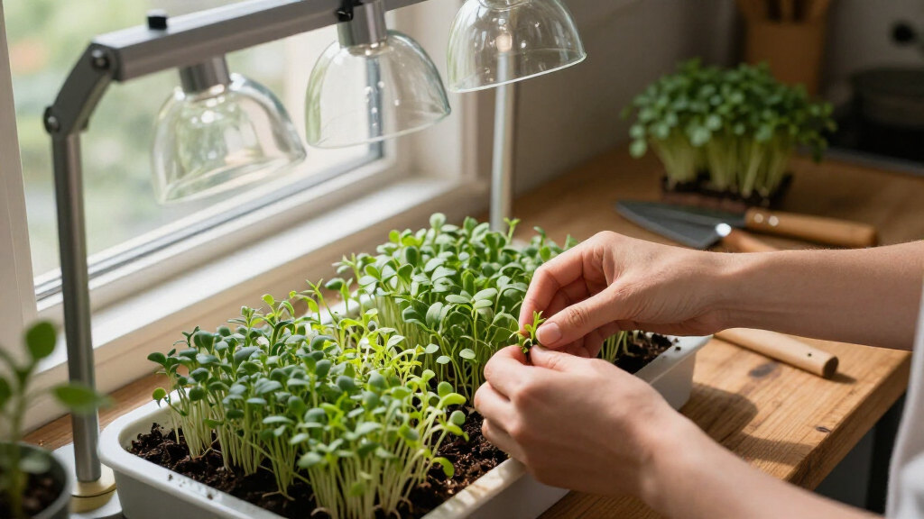 microgreens growing kit with lights