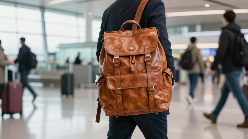 italian leather travel backpacks for business trips