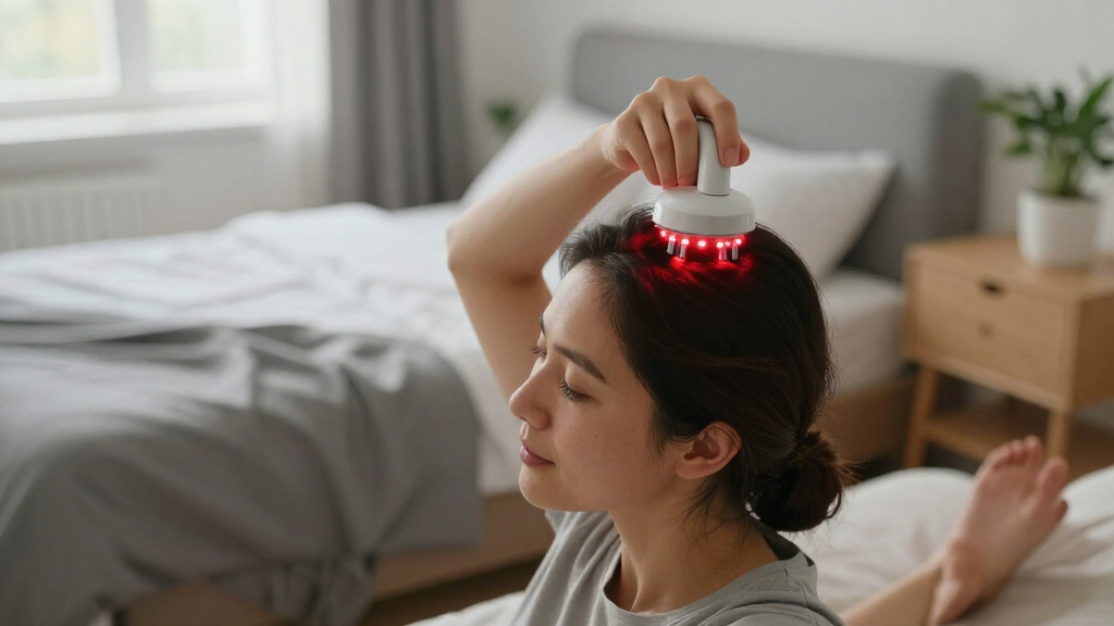 scalp therapy devices with red light